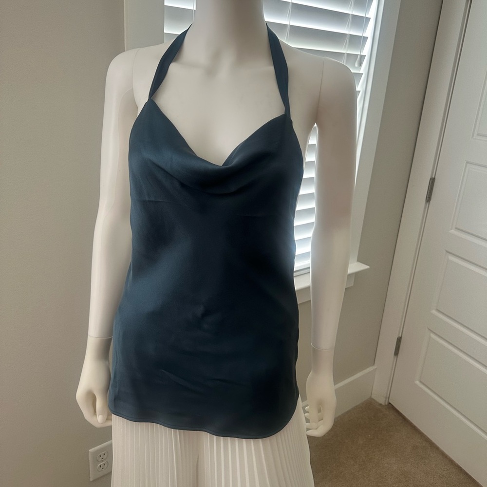 Anine Bing Kia Satin Top in Deep Blue, NWT, Size Medium, excellent condition.